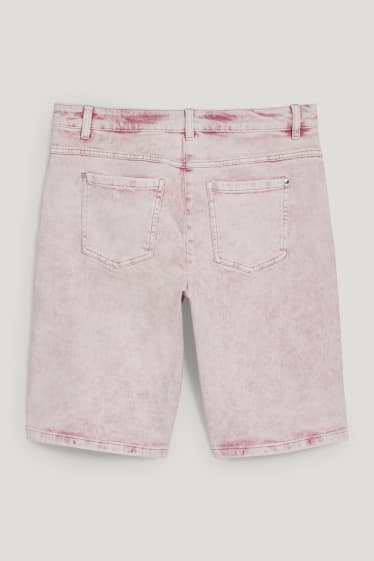 Femmes - Bermuda en jean - mid waist - rose pâle-chiné