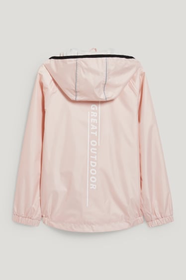 Kids Girls - Rain jacket with hood - rose