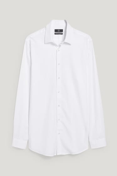 Herren - Businesshemd - Slim Fit - Kent - bügelleicht - weiß