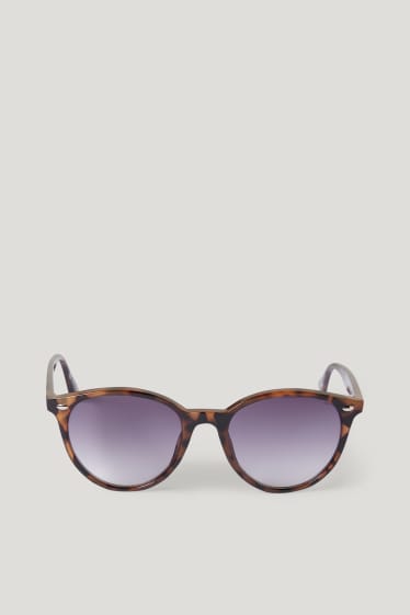 Men - Sunglasses - recycled - patterned - dark brown