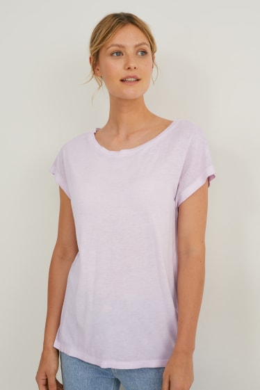 Dames - T-shirt - lichtpaars