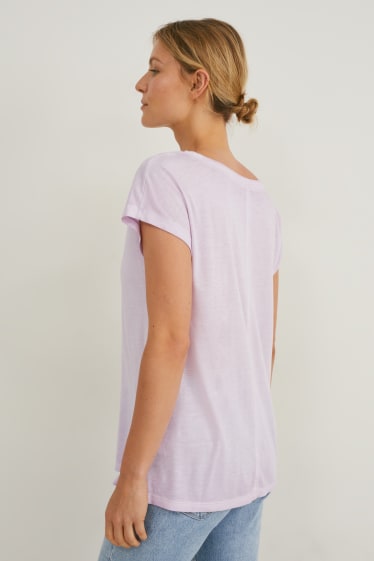 Dames - T-shirt - lichtpaars