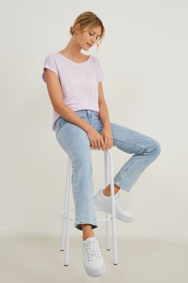 Dames - T-shirt - lichtpaars