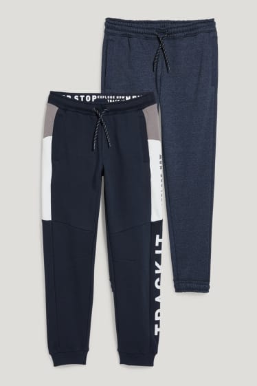 Niños - Pack de 2 - pantalones de deporte - azul oscuro