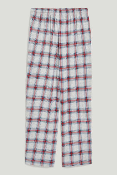 Home - Pantalons de pijama - quadres - gris clar jaspiat