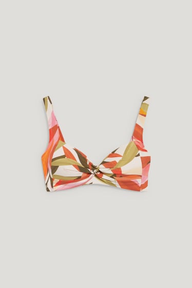 Dames - Bikinitop met knoop in de stof - voorgevormd - LYCRA® XTRA LIFE™ - oranje