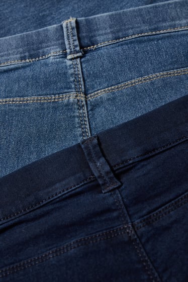 Filles - Lot de 2 - jeans jegging - bleu foncé