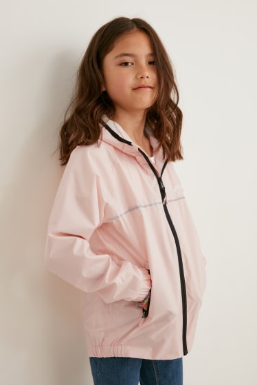 Filles - Veste de pluie avec capuche - rose