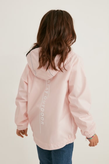 Filles - Veste de pluie avec capuche - rose