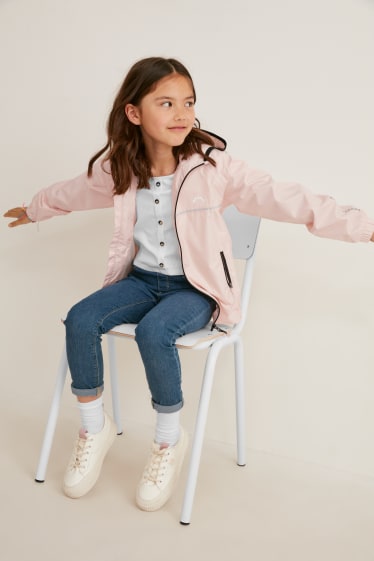 Filles - Veste de pluie avec capuche - rose