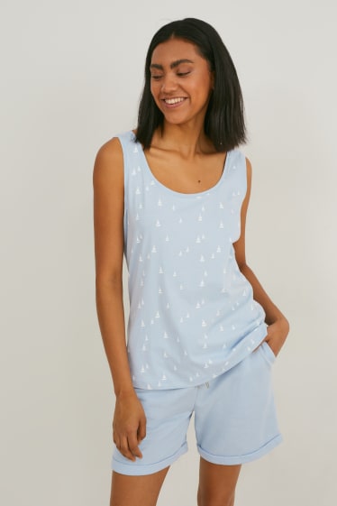 Dames - Basic-hemdje - lichtblauw