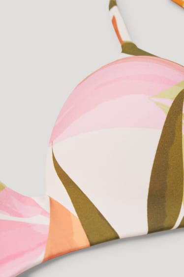 Women - Bikini top - padded - LYCRA® XTRA LIFE™ - patterned - orange
