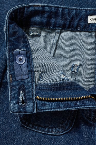 Filles - Jean coupe droite à ceinture - jean bleu