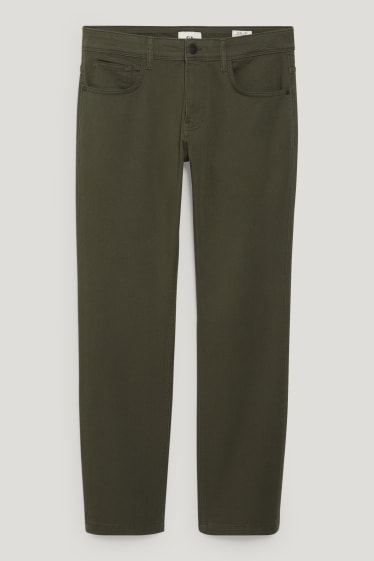 Uomo - Pantaloni di stoffa - regular fit - LYCRA® - verde scuro