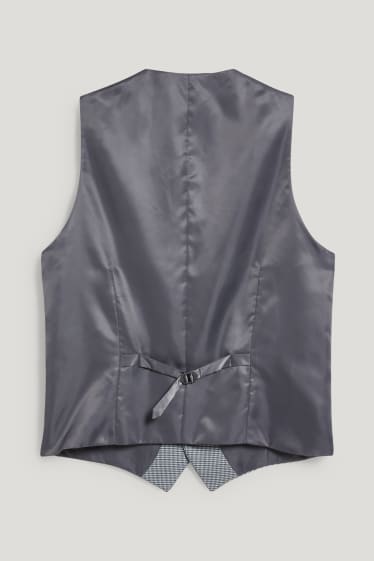 Pánské - Obleková vesta - slim fit - LYCRA® - šedá-žíhaná