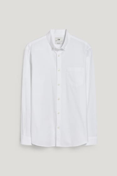 Men - Oxford shirt - regular fit - button-down collar - white
