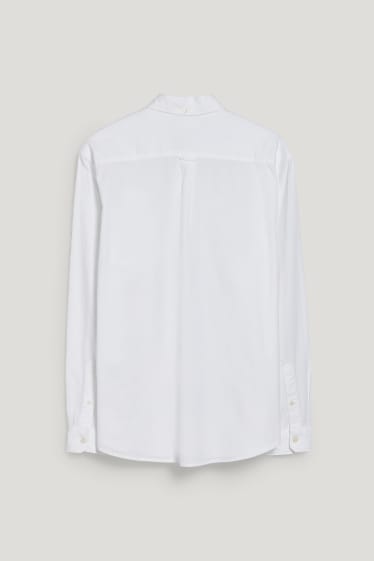 Men - Oxford shirt - regular fit - button-down collar - white