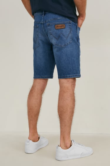 Men - Wrangler - denim shorts - denim-light blue