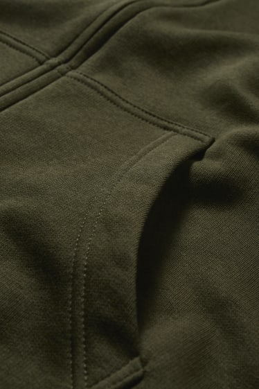 Home XL - Dessuadora oberta amb caputxa - verd fosc