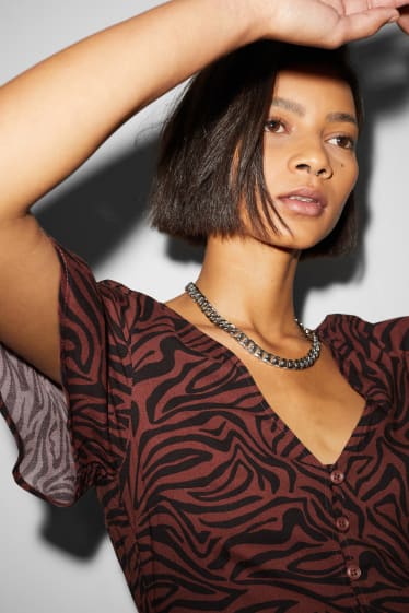 Clockhouse femme - CLOCKHOUSE - robe - à motif - marron
