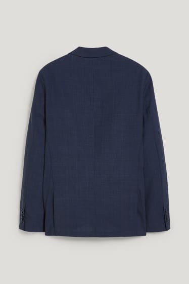 Pánské - Oblekové sako ze střižní vlny - slim fit - tmavomodrá