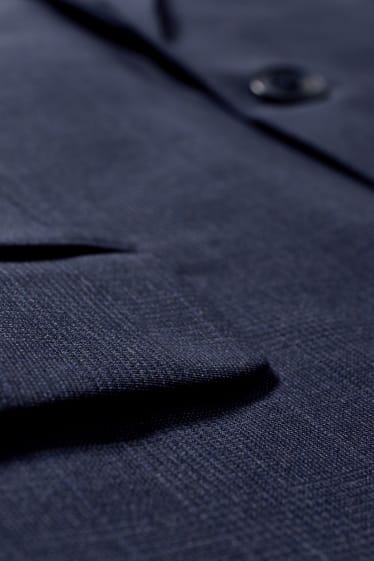 Hommes - Veste de costume en laine vierge - coupe slim - bleu foncé