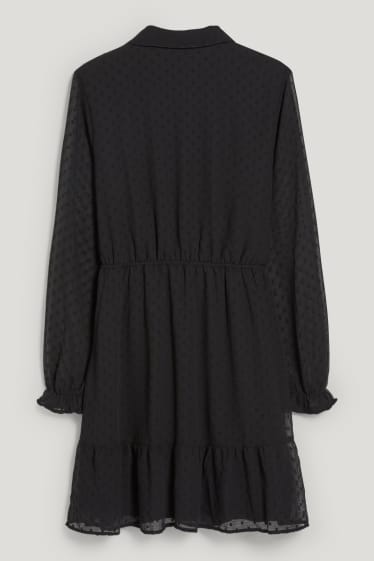 Dames XL - CLOCKHOUSE - jurk van chiffon - zwart