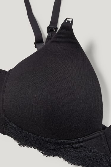 Donna - Reggiseno per allattamento - imbottito - nero