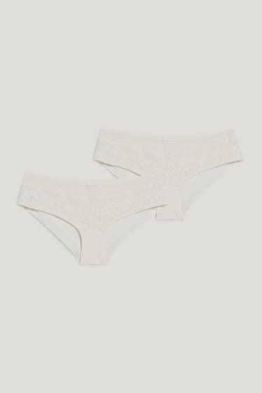 Mujer - Pack de 2 - hipsters - LYCRA® - blanco roto