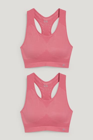 Damen - Multipack 2er - Funktions-BH - wattiert - recycelt - pink