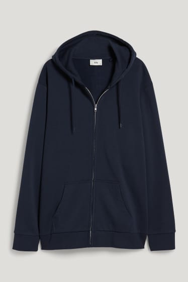 Heren XL - Sweatvest met capuchon - donkerblauw