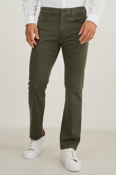 Uomo - Pantaloni di stoffa - regular fit - LYCRA® - verde scuro
