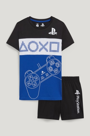 Băieți - PlayStation - pijama scurtă - 2 piese - albastru