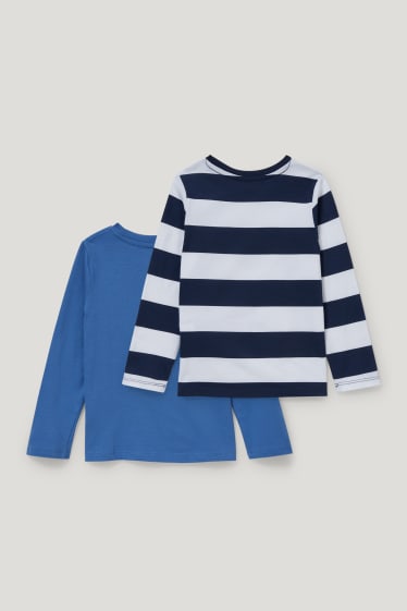 Garçons - Lot de 2 - haut à manches longues - bleu