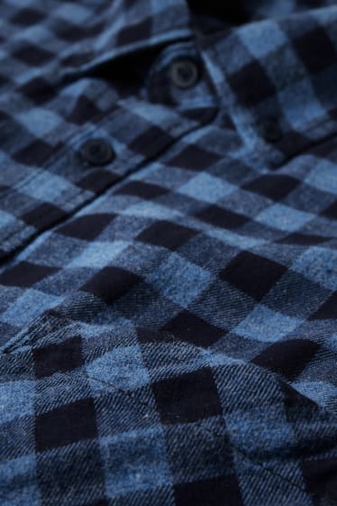 Heren - Overhemd - regular fit - button down - geruit - blauw