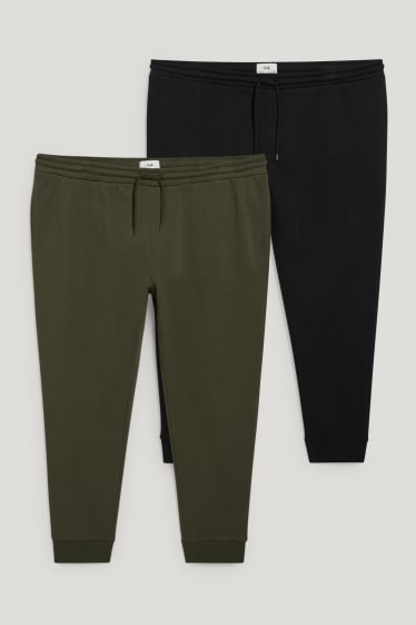 Uomo XL - Confezione da 2 - pantaloni sportivi - verde scuro / nero