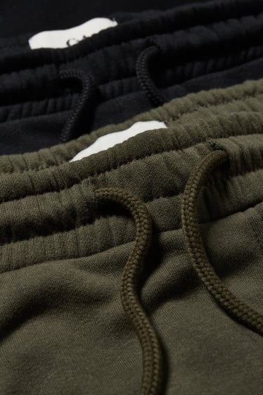 Uomo XL - Confezione da 2 - pantaloni sportivi - verde scuro / nero