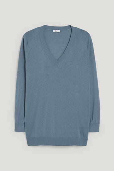 Dames - Fijn gebreide tui - blauw
