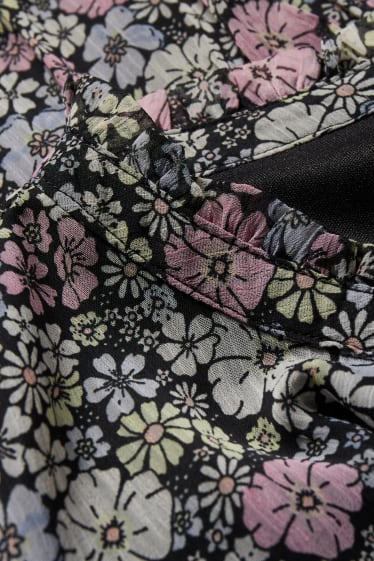 Dámské XL - CLOCKHOUSE - áčkové šaty - s květinovým vzorem - černá