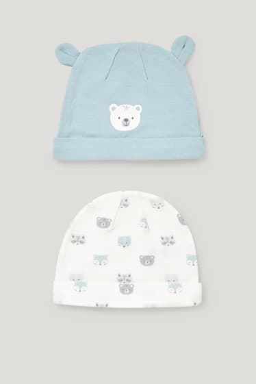 Bébé garçons - Lot de 2 - bonnets pour bébé - bleu clair