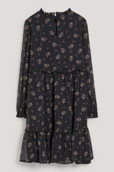 Kids Girls - Chiffon dress - patterned - black
