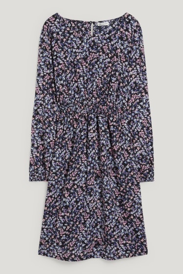 Dames - Zwangerschapsjurk - fit & flare-jurk - gebloemd - zwart