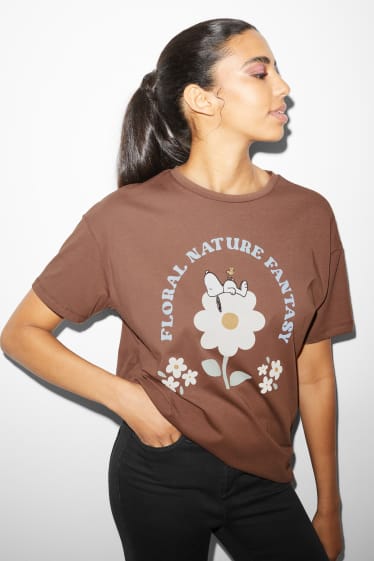 Clockhouse femme - CLOCKHOUSE - T-shirt - Peanuts - Cacao