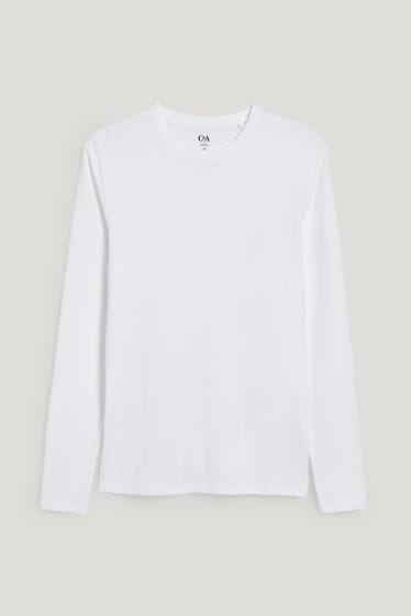 Herren - Langarmshirt - weiß