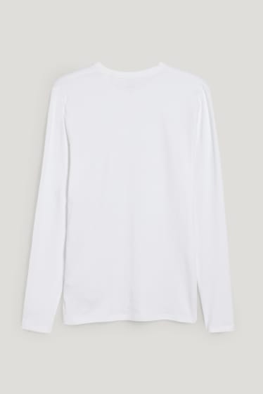 Herren - Langarmshirt - weiß