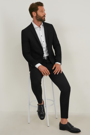 Pánské - Oblekové sako - body fit - stretch - LYCRA® - černá