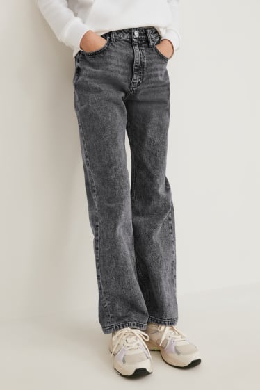 Filles - Jean coupe droite - jean gris
