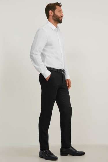 Herren - Businesshemd - Slim Fit - Kent - bügelleicht - weiß