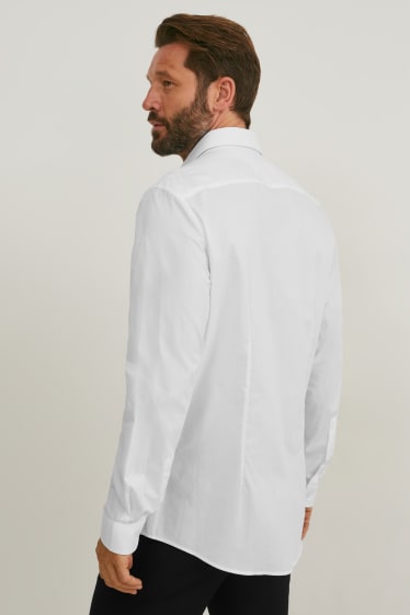 Herren - Businesshemd - Slim Fit - Kent - bügelleicht - weiß