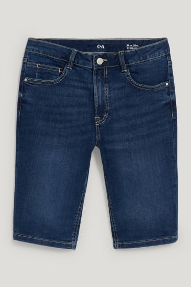 Femei - Bermude de blugi - talie medie - LYCRA® - denim-albastru